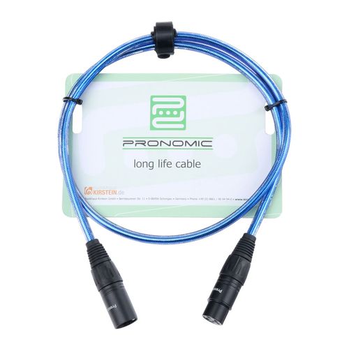 Pronomic Stage câble pour microphone XLR (1 m) ¿ bleu métallique