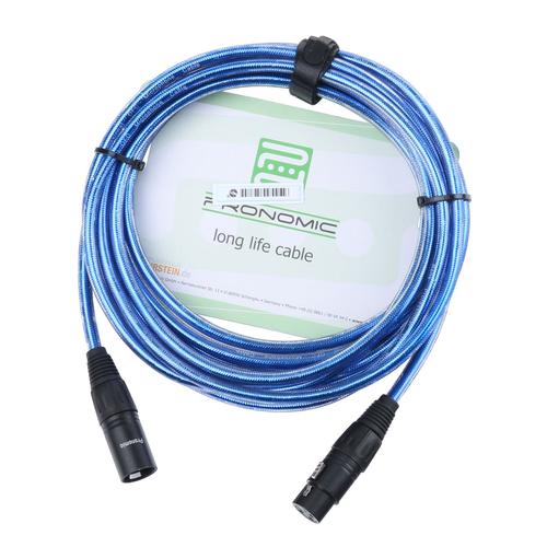 Pronomic Stage câble pour microphone XLR (5 m) - bleu métallique