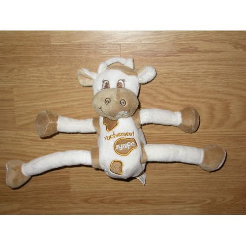 Doudou Peluche Vache Kuh Cow Vachement Sympa Cmp Fleur Marguerite Nicotoy Blanche Caramel Marron Grand Bras Jambe Etirable