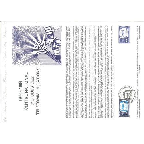 Document Philatelique Officiel N°20-84 - 1944-1984 Centre National D'etude Des Telecommunication (N°2317 Yvert Et Tellier)