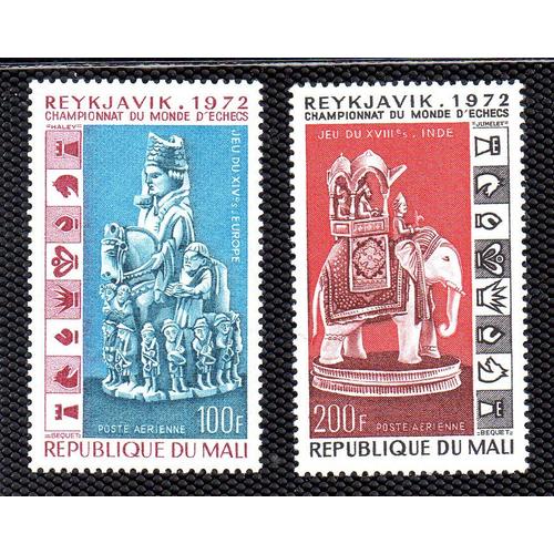 Championnat Du Monde D'échecs Reykjavik 1972 - 2 Timbres Du Mali (No.172/173)