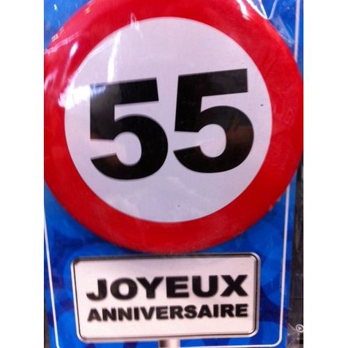Badge Geant  Anniversaire 11 Cm  55 Ans