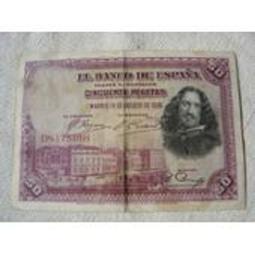 Billet De Banque D'espagne  50 Pesetas