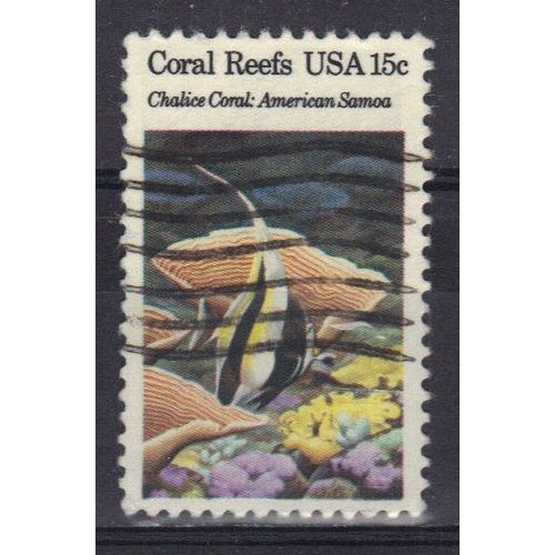 Etats-Unis D'amerique 1980 : Faune Marine : Poissons : Calices Samoa Américain - Timbre Oblitéré