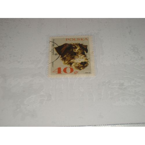 Timbre Polonais De 40 Grosz, Chien Foksterier.