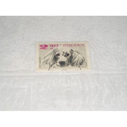 Timbre Polonais De 2.50 Zloty , Chien De Type Seter Angielski.