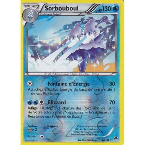 Carte Pokemon - Sorbouboul - 37/135 - Reverse - 130 Pv - Tempete Plasma -