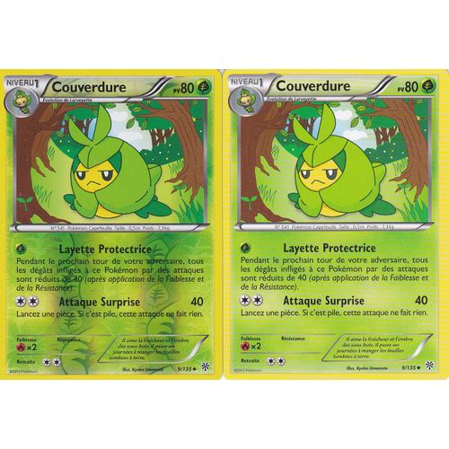2 Cartes Pokemon - Couverdure - 9/135 - 1 Reverse + 1 Standart - Tempete Plasma -