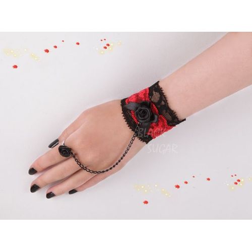 Bracelet Bague Main Chaîne De Main Dentelle Gothique Lolita Style Baroque Vintage