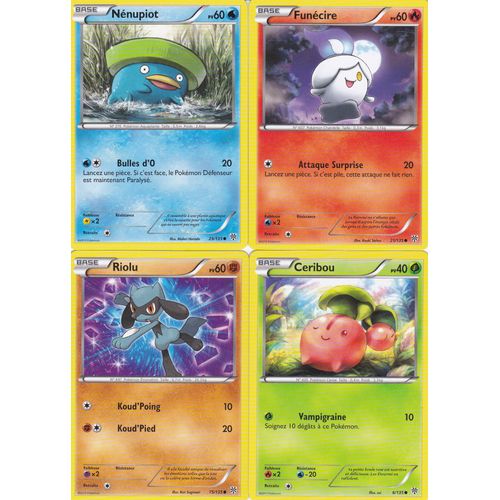Lot De 4 Cartes Pokemon - Tempete Plasma -