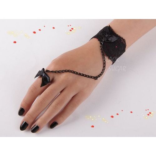Bracelet Bague Main Chaîne De Main Dentelle Gothique Lolita Style Baroque Vintage Modèle D