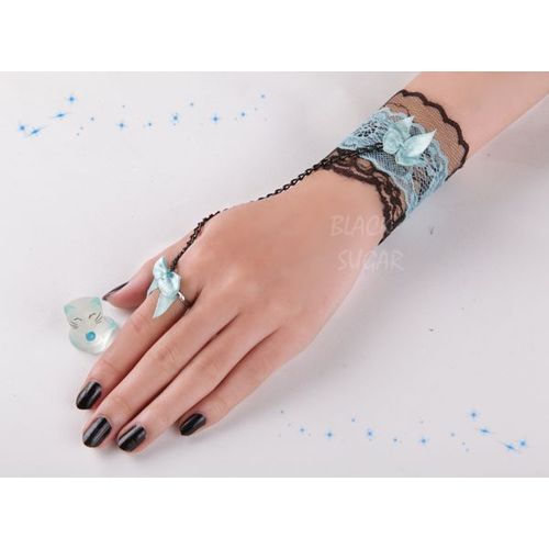 Bracelet Bague Main Chaîne De Main Dentelle Gothique Lolita Style Baroque Vintage Modèle C