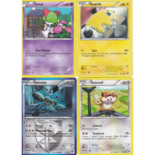 Lot De 4 Cartes Pokemon - Tempete Plasma -
