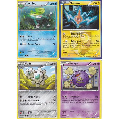 Lot De 4 Cartes Pokemon - Tempete Plasma -
