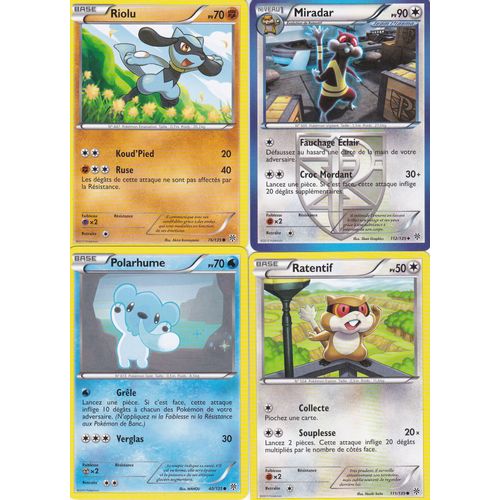 Lot De 4 Cartes Pokemon - Tempete Plasma -