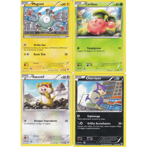 Lot De 4 Cartes Pokemon - Tempete Plasma -