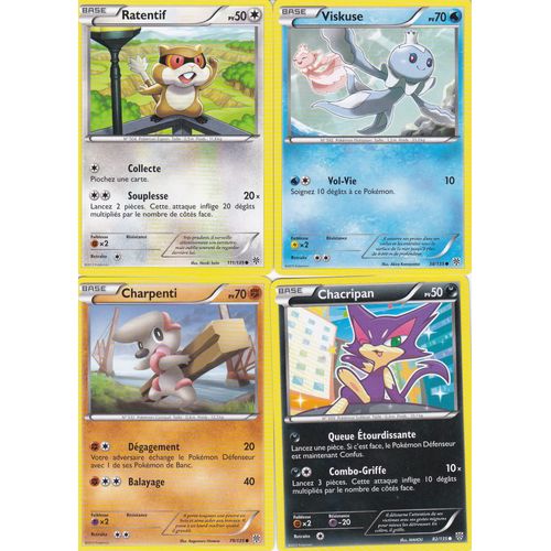 Lot De 4 Cartes Pokemon - Tempete Plasma -
