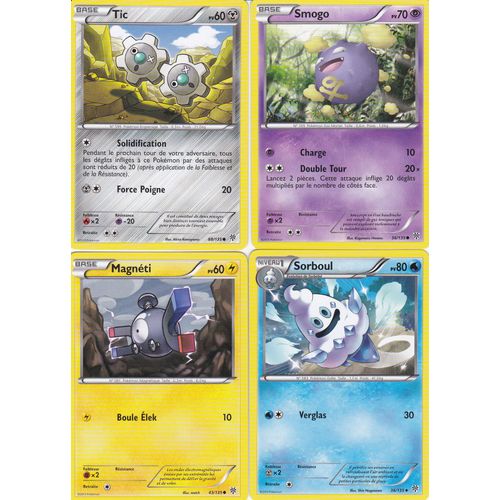 Lot De 4 Cartes Pokemon - Tempete Plasma -