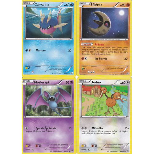 Lot De 4 Cartes Pokemon - Tempete Plasma -