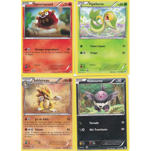 Lot De 4 Carte Pokemon - Frontieres Franchies -