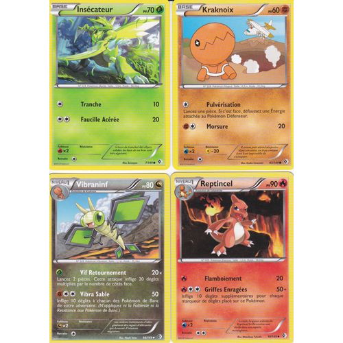 Lot De 4 Cartes Pokemon - Frontieres Franchies -