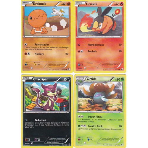 Lot De 4 Cartes Pokemon - Frontieres Franchies -