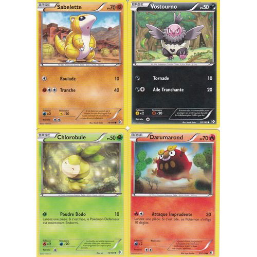 Lot De 4 Cartes Pokemon - Frontieres Franchies -