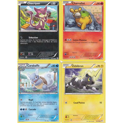 Lot De 4 Cartes Pokemon - Frontieres Franchies -