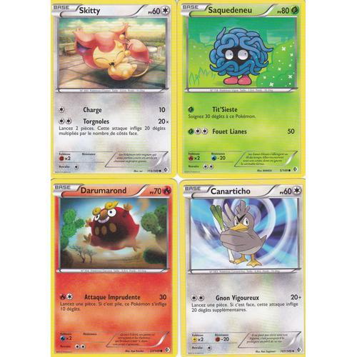 Lot De 4 Cartes Pokemon - Frontieres Franchies -