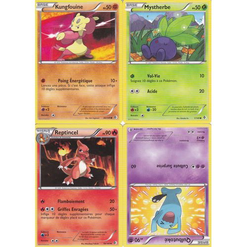 Lot De 4 Cartes Pokemon - Frontieres Franchies -