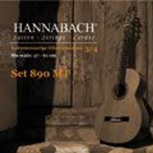 Cordes Hannabach 890-Mt Pour Guitare Classique (7/8 - 1/4) Taille: 1/4