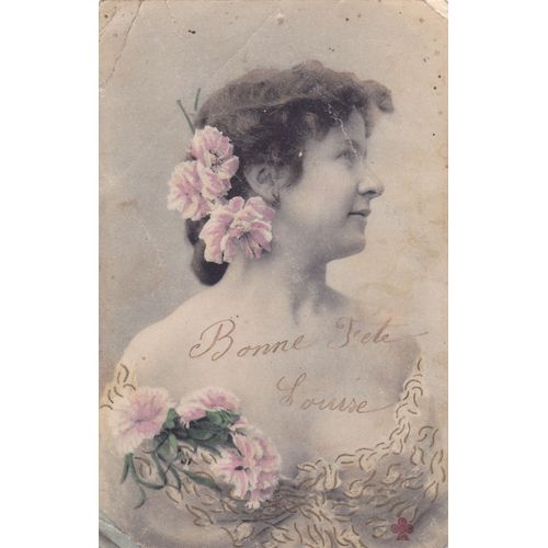 Carte Ancienne    Buste De Dame