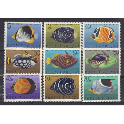Pologne 1967 : Poissons Exotiques Divers - Série Entière De 9 Timbres Neufs **