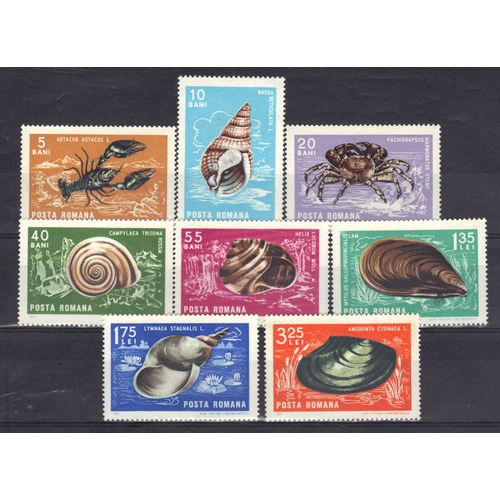 Roumanie 1966 :  Crustacés Et Mollusques Divers - Série Entière De 8 Timbres Neufs *