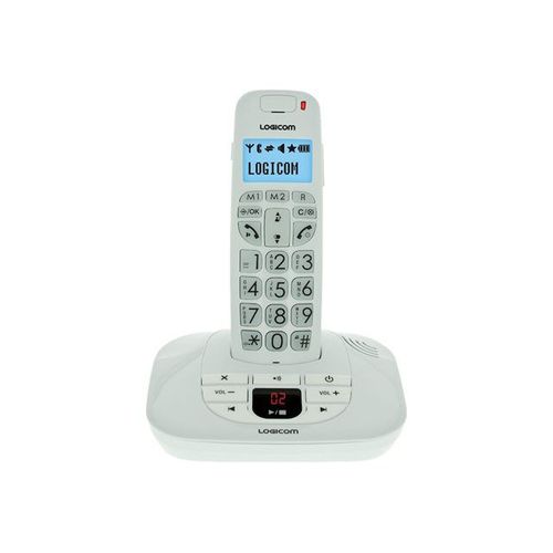 Logicom Confort 155T - Téléphone sans fil - système de répondeur avec ID d'appelant - DECT - blanc