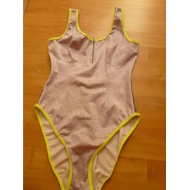 Maillot De Bain Argenté Bord Fluo - Arena - Taille 42