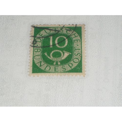 Timbre Allemand De 10 Pfennigs, Cor (Musique/Chasse).