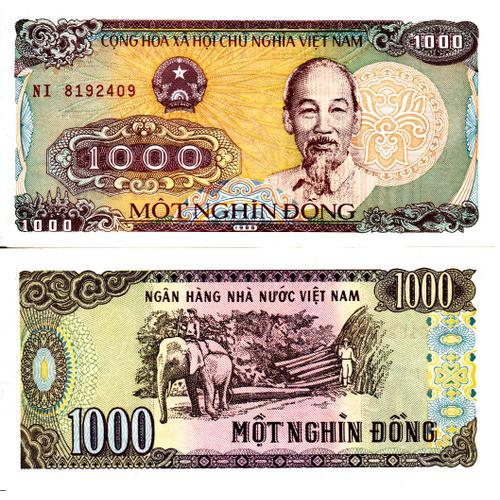 Billet 1000 Dong Chine Ho Chi Minh 1988 Vietnam