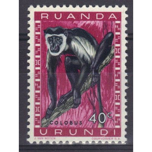 Ruanda-Urundi 1959 : Singe : Colobe - Timbre Neuf *