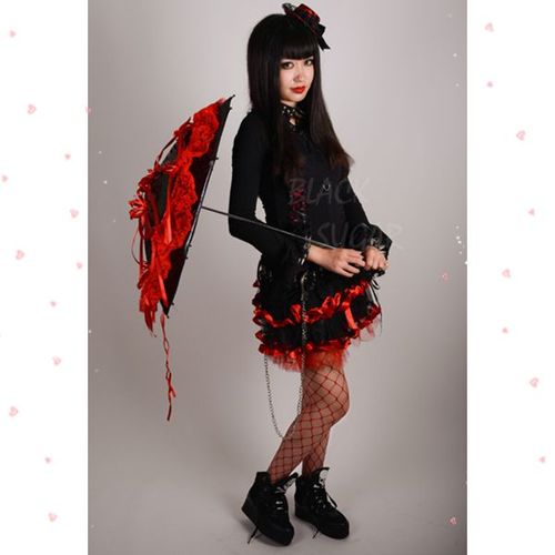 Jupe Courte Lolita Punk Gothique Dentelle