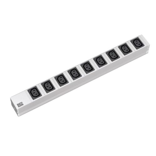 Bachmann - Coupe-circuit (rack-montable) - connecteurs de sortie : 9 (IEC 60320 C13) - 1U - 19" - 2 m - noir, argent aluminium