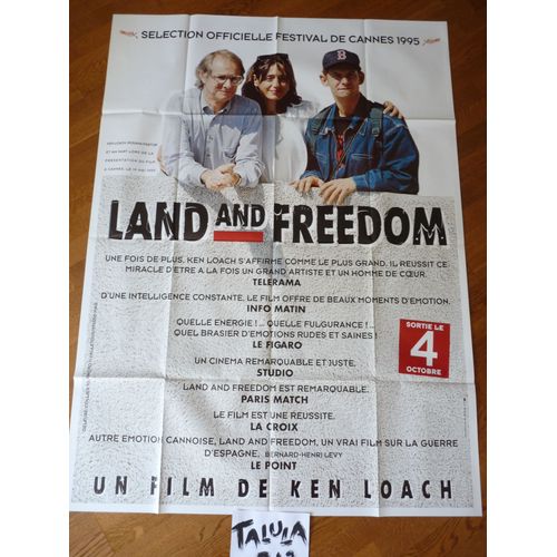 Land And Freedom De Ken Loach - Affiche Originale  Préventive De Cinéma  120 X 160 Cm