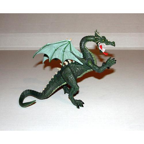 Dragon Gris Vert Figurine Plastoy 13 Cm