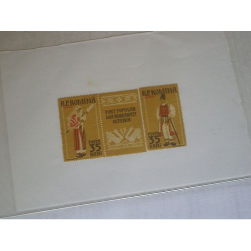 Lot De 3 Timbres Roumains De 35 Bani, Oltenia.