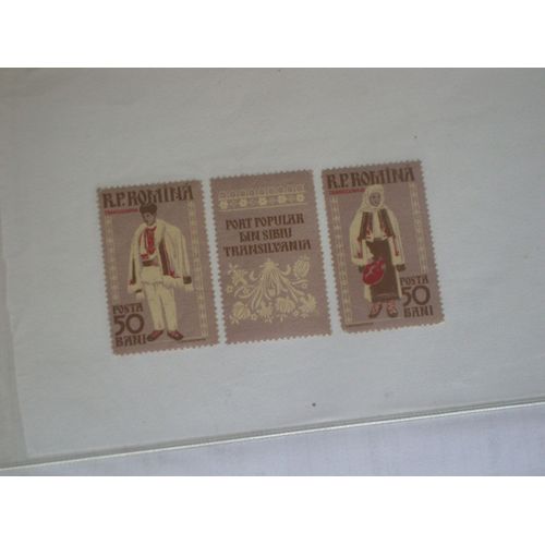 Lot De 3 Timbres Roumains De 50 Bani, Transilvania.