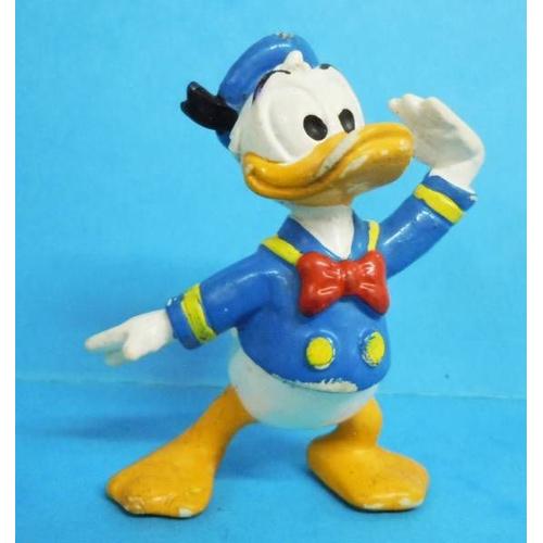Mickey Et Ses Amis - Figurine Pvc Bully 1977 - Donald (Salut Militaire)