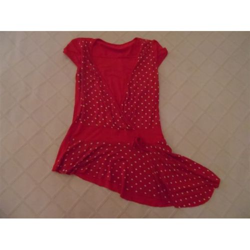 Tunique Jersey Rouge Pois Blancs Tex
