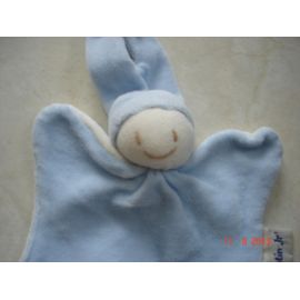 Doudou Plat Lutin Bleu Blanc - Keptin-Jr - 16 Cm Sans Le Bonnet