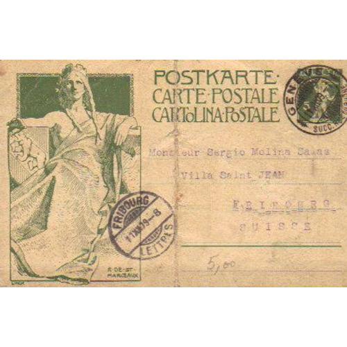 Entier Postal Suisse, Inauguration Upu 1909 *