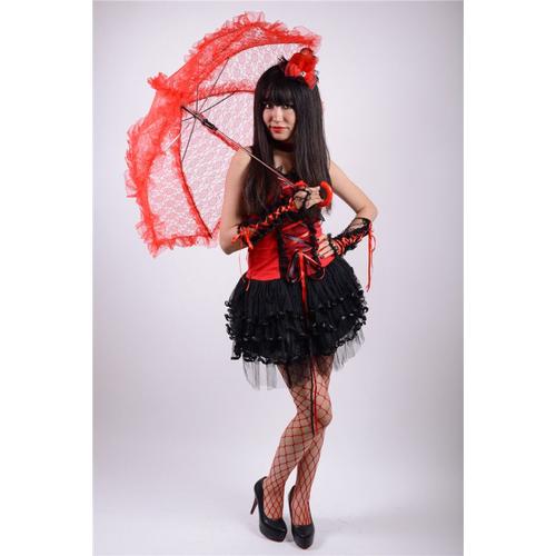 Parapluie Ombrelle Dentelle Noir Modèle Japonais Lolita Pour Décoration Déguisement Cosplay Costume Soirée Salon De Manga